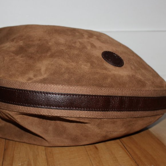 MASSIMO DUTTI Brown Suede Leather Large Shoulder Bag Hobo - Picture 5 of 6